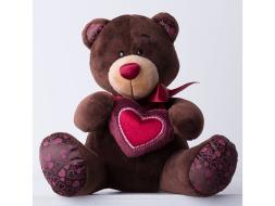 Подушка игрушка Медвежонок с сердечком (большой)