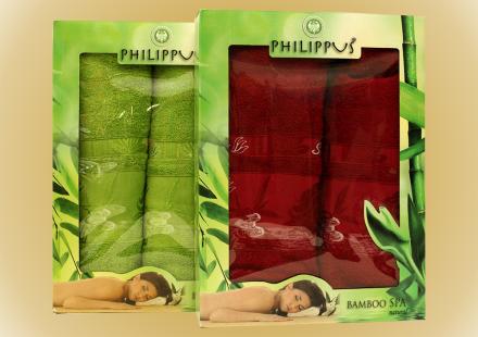 Набор &quot;Philippus&quot; Flovers, Natural Spa из 2-х полотенце (50*90+70*140) 100% бамбук