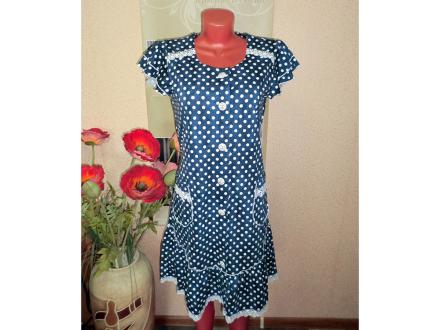 Халат трикотажный на пуговицах Анюта горох