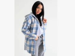 Рубашка женская с капюшоном  утепленная