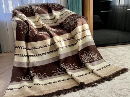 Плед cotton Rajtex 200*220 Орнамент бежевый 09214m