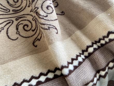 Плед cotton Rajtex 200*220 Орнамент бежевый 09214m