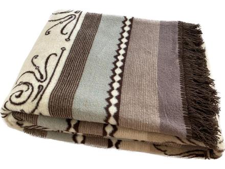 Плед cotton Rajtex 200*220 Орнамент бежевый 09214m