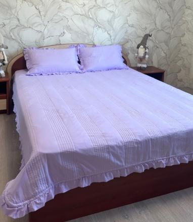 Покрывало с рюшкой Somio home 200*230+наволочки 50*70х2 лавандовый мусс