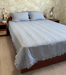 Покрывало с рюшкой Somio home 200*230+наволочки 50*70х2 голубое небо