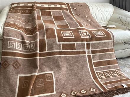 Плед cotton Rajtex 150*200 Геометрия бежевая 07307d