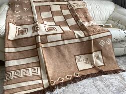 Плед cotton Rajtex 150*200 Геометрия бежевая 07307d