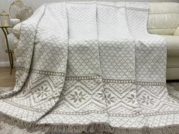 Плед cotton Rajtex 200*220 Снежинка белая 1710a