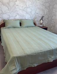Покрывало с рюшкой Somio home 200*230+наволочки 50*70х2 фисташковый крем