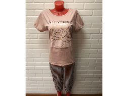 Домашний костюм футболка + бриджи 939 б