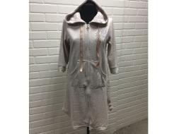 Халат махра на молнии с капюшоном Сабина