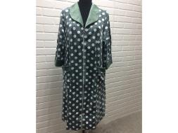 Халат велюровый на молнии Айла(горох)