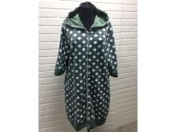 Халат велюровый на молнии с капюшоном Латифа (горох)