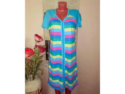 Халат трикотажный на молнии Дарья (радуга)