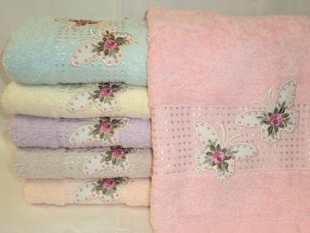 Полотенце Бабочка с розочкой 50*90