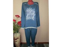 Домашний костюм футболка с длинным рукавом + брюки  Звезда синий