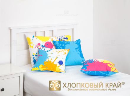 Наволочка декоративная на молнии (40*40; ранфорс; 1) 5564/1 Happy blue