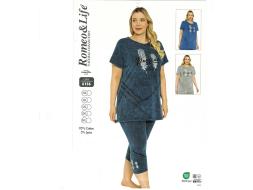 Домашний костюм футболка + бриджи 6156