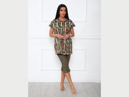 Домашний костюм футболка + бриджи ДК658