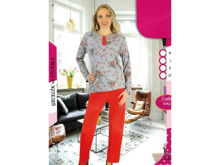 Домашний костюм футболка с длинным рукавом + брюки 1042