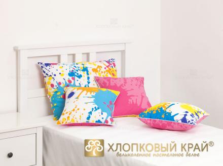 Наволочка декоративная на молнии (40*40; ранфорс; 1) 5564/2 Happy pink