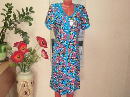 Халат трикотажный на пуговицах E-66