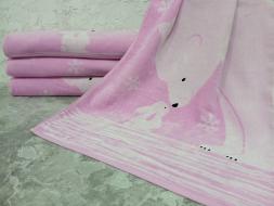 Полотенце BOLANGDE Mesoni Умка розовый 34*78 руки 3061