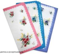 Платки носовые женские цветные в пакете (10шт)