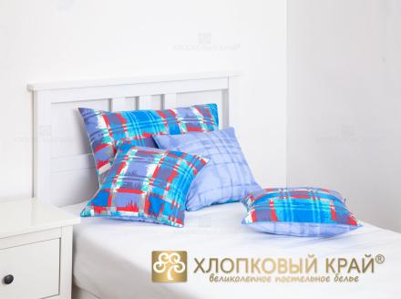 Наволочка декоративная на молнии (40*40; ранфорс; 1) 5568/2 Geometry blue