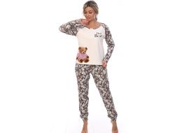 Домашний костюм футболка длинный рукав+брюки 2730