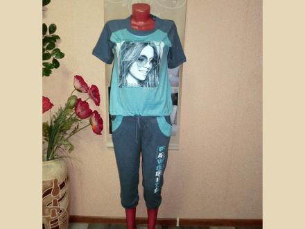 Домашний костюм футболка + бриджи 643