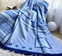 Плед cotton Rajtex 200*220 Геометрия голубая 07307a