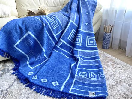 Плед cotton Rajtex 200*220 Геометрия голубая 07307a
