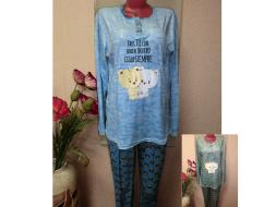 Домашний костюм футболка с длинным рукавом + брюки 836 велюр