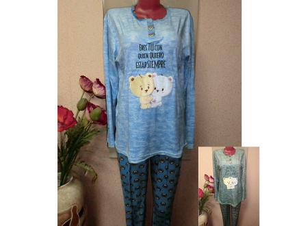 Домашний костюм футболка с длинным рукавом + брюки 836 велюр