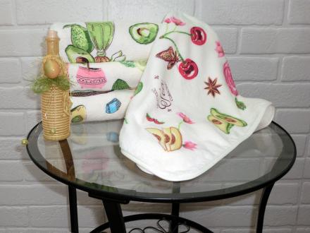 Кухня полотенце на карабине Ассорти микрофибра 35*75 арт.3004305