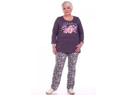 Домашний костюм футболка с длинным рукавом + брюки1529