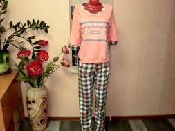 Домашний костюм футболка с длинным рукавом + брюки КТ - 42