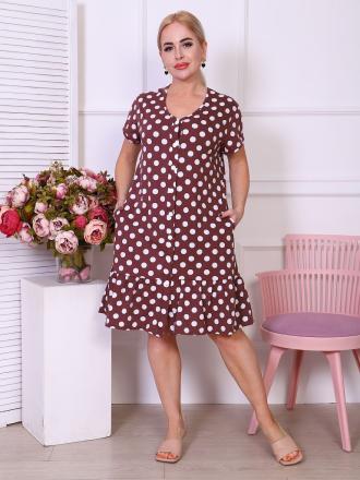 Халат трикотажный на пуговицах Лолита