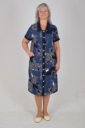 Халат трикотажный на пуговицах Луиза