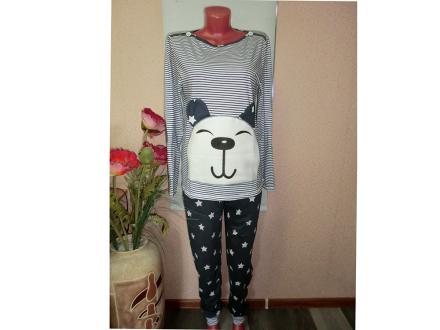 Домашний костюм футболка с длинным рукавом + брюки Ночка-2