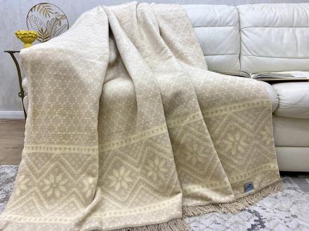 Плед cotton Rajtex 150*200 Снежинка беж 1710b