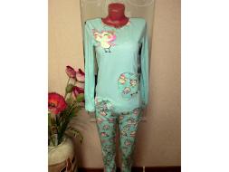 Домашний костюм футболка с длинным рукавом + брюки Совы 31-18 трикотаж