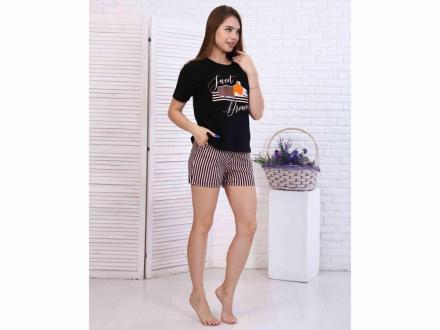 Домашний костюм  футболка +шорты Вертикаль