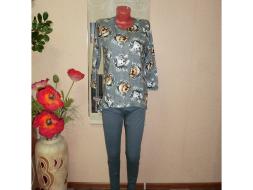 Домашний костюм футболка с длинным рукавом + брюки 1717