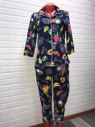 Домашний костюм кофта на пуговицах + бриджы 1080