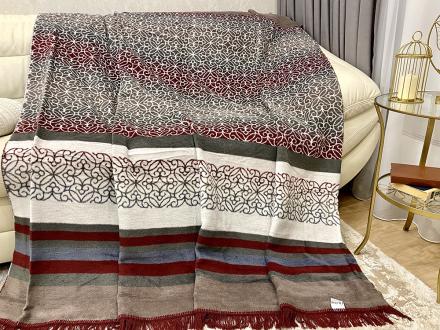 Плед cotton Rajtex 150*200 Блюз бордо 14128b