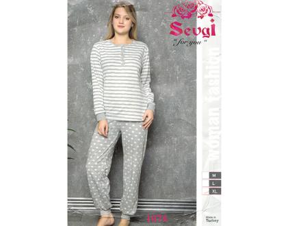 Домашний костюм футболка с длинным рукавом + брюки 1074