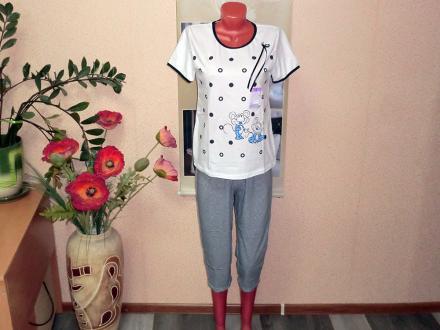 Домашний костюм футболка + бриджи Ника