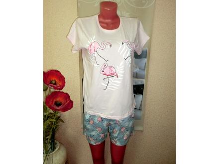 Домашний костюм футболка + шорты Фламинго-502